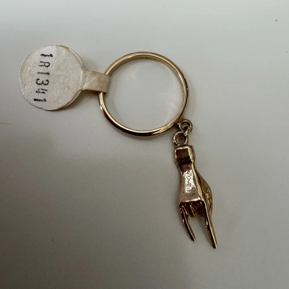 Mano Cornuto Charm Ring Protection Size 7 - Picture 2 of 2